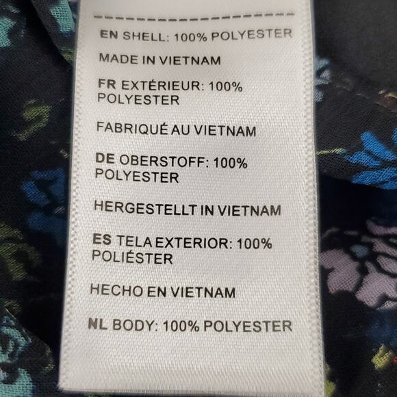 Untuckit Floral Collarless Marnie Shirt Dress Button Front Sheer Lined Tie, Size - Picture 6 of 8